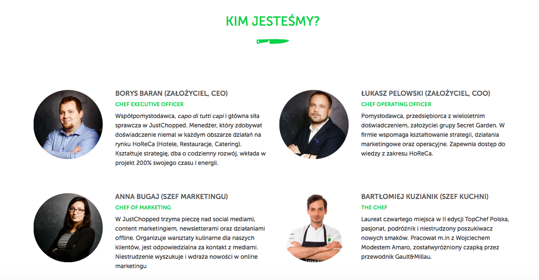 Prezentacja zespołu JustChopped Prezentacja zespołu JustChopped
