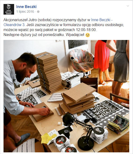 Inne beczki przygotowujące wysyłkę akcji imiennych Inne beczki przygotowujące wysyłkę akcji imiennych